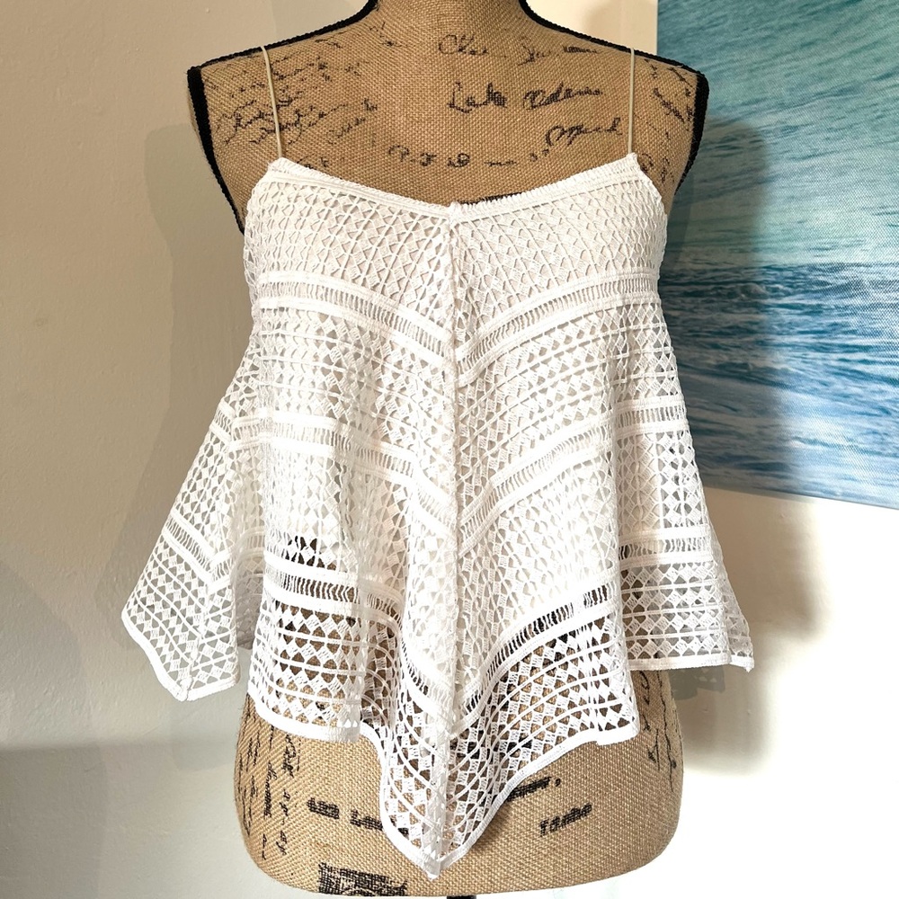 ZARA Pointed Tip Patterned Crop Top